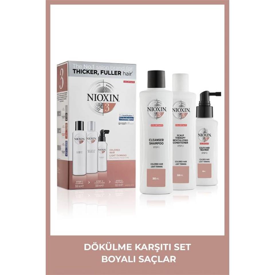 3 - Dökülme Karşıtı Set - Boyalı Saçlar 300 Ml Çizgi Shop'da.