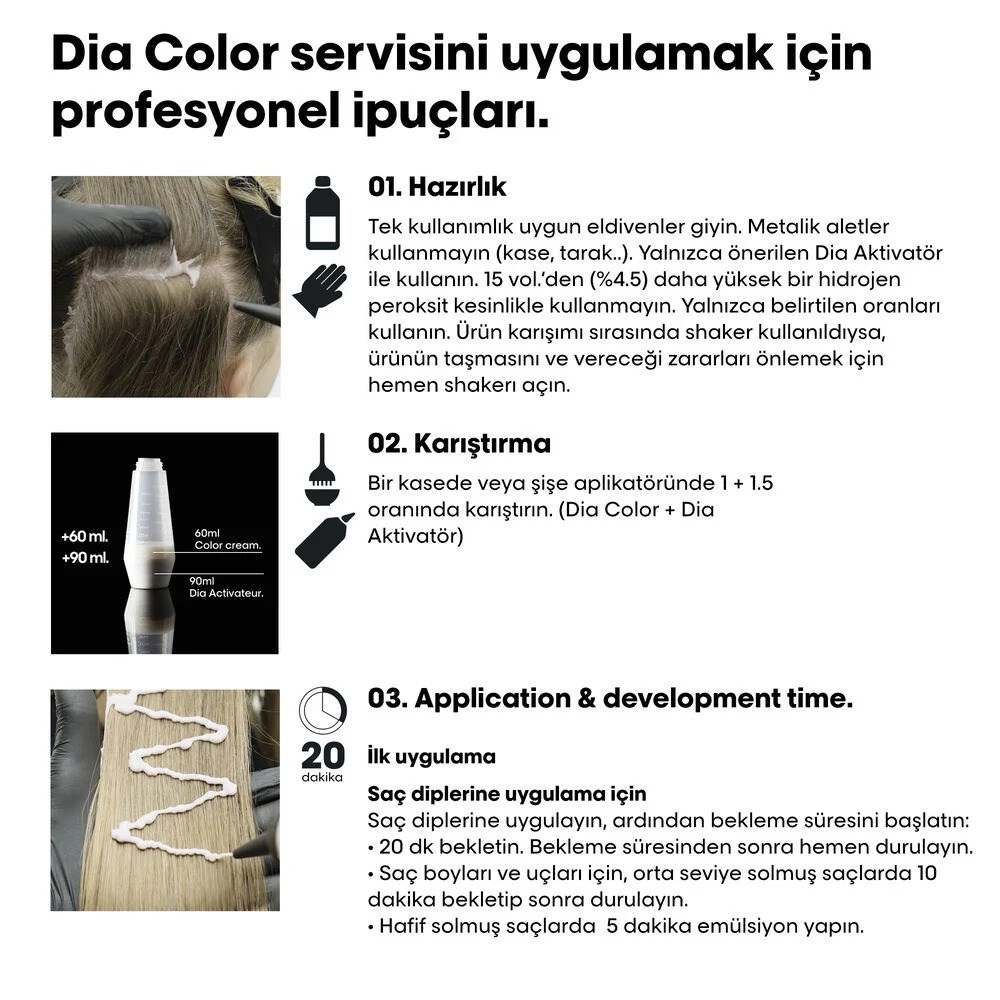 Dia Color Amonyaksız Parlak Saç Boyası 60ml 6 - Koyu Kumral Çizgi Shop'da.
