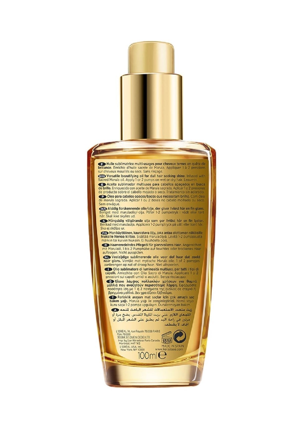 Elixir Ultime Mat Saçlar Çok Yönlü Saç Bakım Yağı 100ml Çizgi Shop'da.