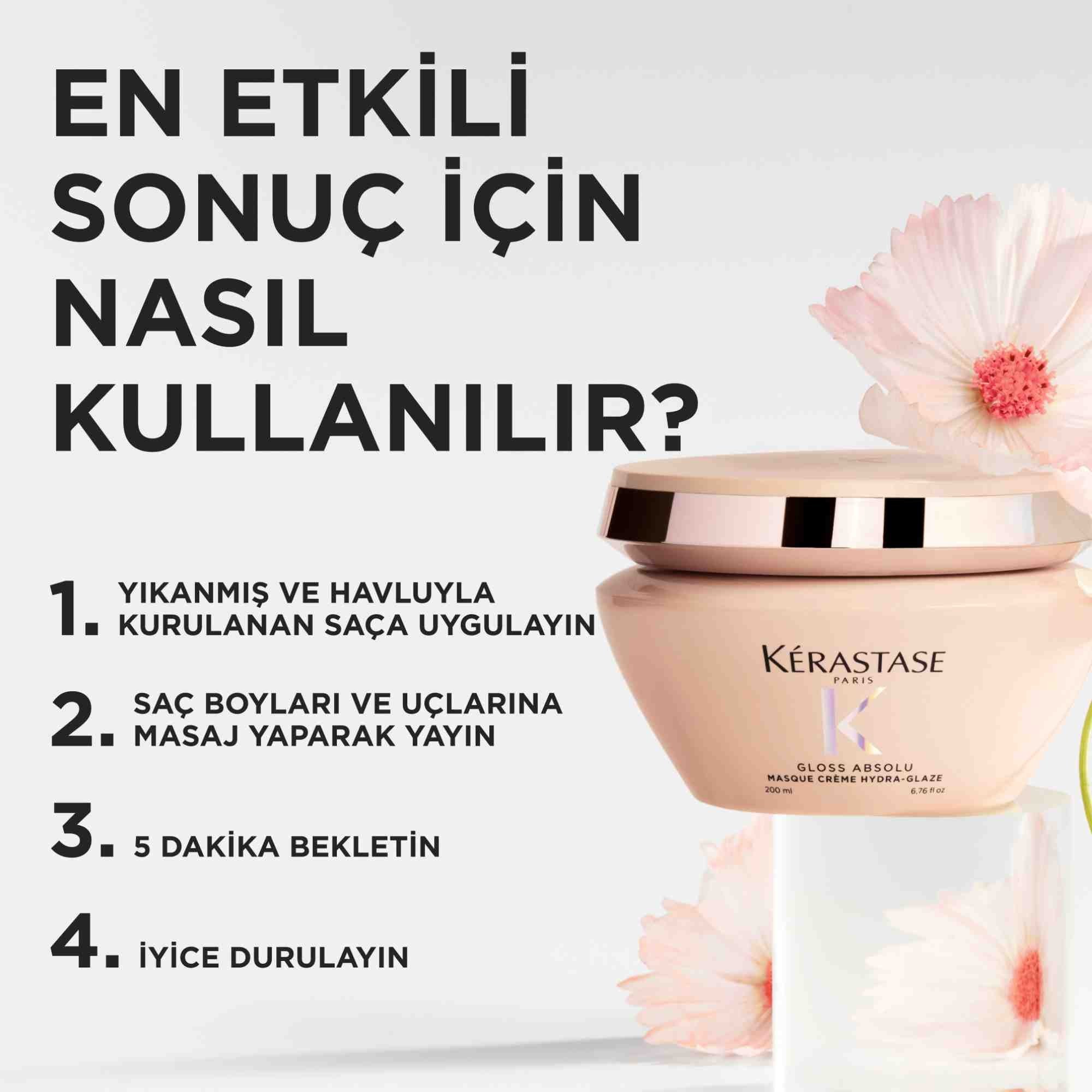 Gloss Absolu Kalın Telli Ve Elektriklenmeye Eğilimli Saçlar Için Nemlendiren Maske 200ml Çizgi Shop'da.