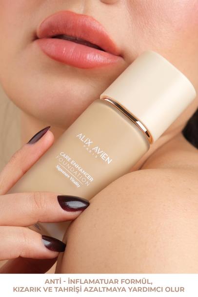 Kırışıklık Karşıtı Nemlendirici SPF30 Parlak Bitişli Fondöten - Care Enhancer 808 Warm Amber Çizgi Shop'da.