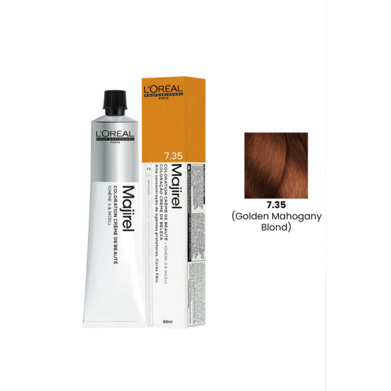 Majirel Saç Boyası 7,35 Kumral Dore Akaju 60 ml-YENİ AMBALAJ Çizgi Shop'da.