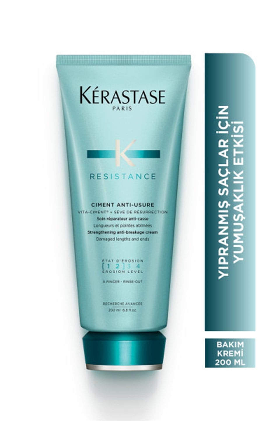 Resistance Reconstruction Ciment Anti-Usure Zayıf ve Yıpranmış Saçlar için Onarıcı Durulanan Bakım Kremi 200ml Çizgi Shop'da.