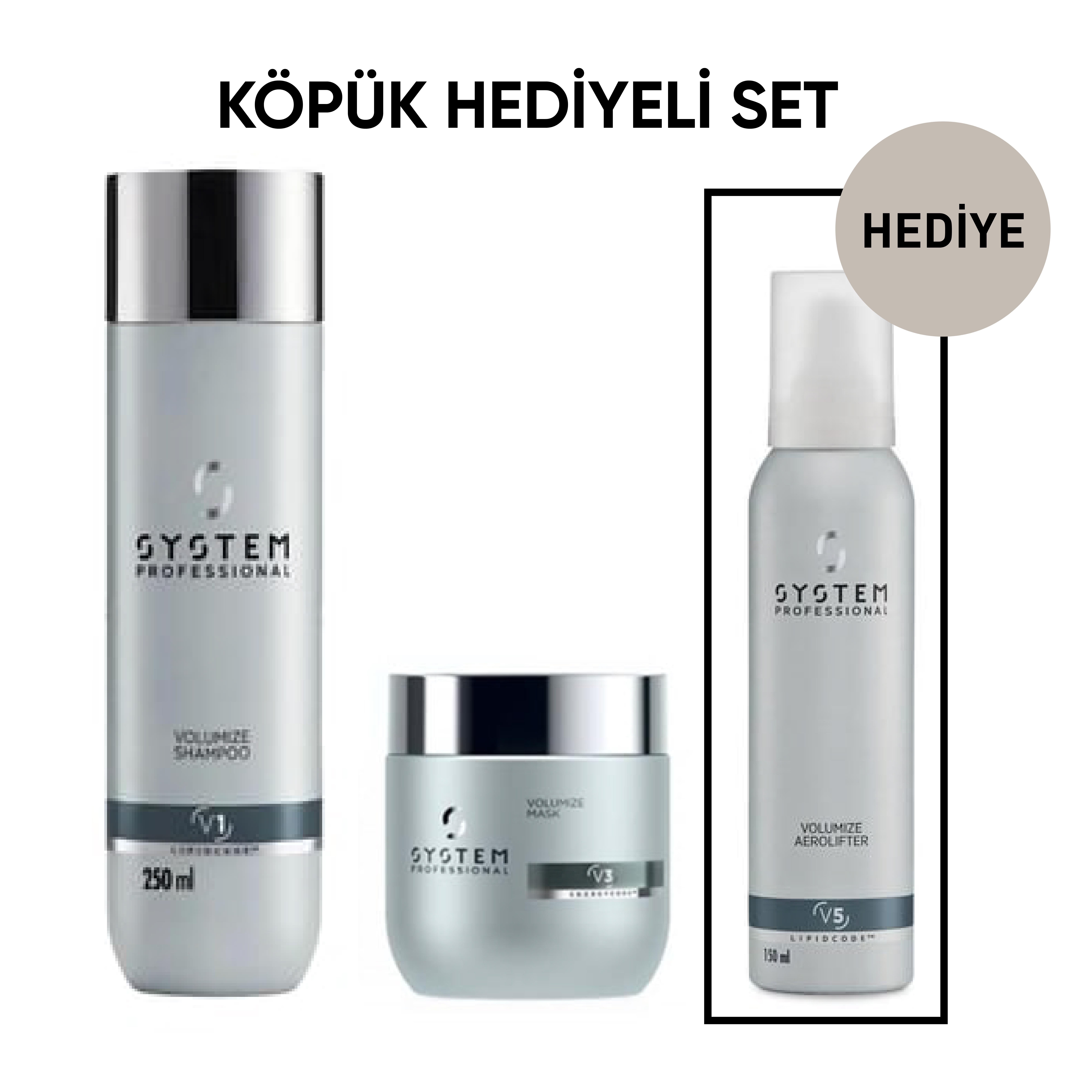 System Professional Volumize Aerolifter Hacim Veren Hediyeli Set Çizgi Shop'da.