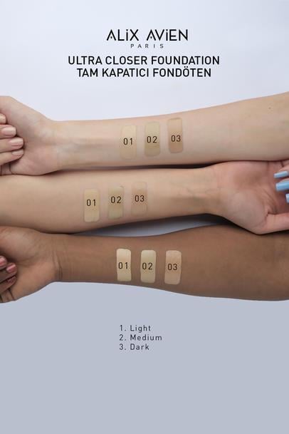 Ultra Kapatıcı Nemlendirici Spf35 Faktör Ve E & C Vitaminli Fondöten - Ultracloser Foundation 01 Çizgi Shop'da.