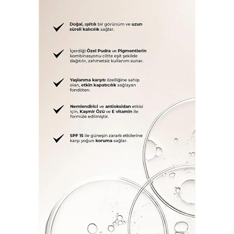 Yaşlanma Karşıtı Vitamin Içeren Nemlendirici Spf15 Fondöten - Anti Aging Foundation 505 Warm Peach Çizgi Shop'da.