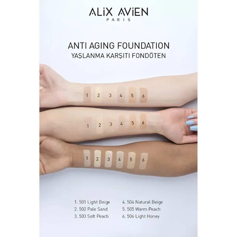 Yaşlanma Karşıtı Vitamin Içeren Nemlendirici Spf15 Fondöten - Anti Aging Foundation 505 Warm Peach Çizgi Shop'da.