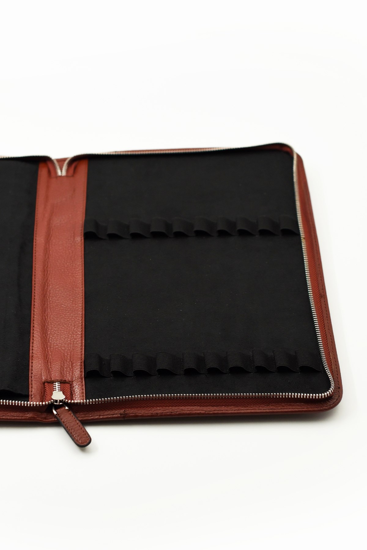 Carens 40-7 Kahverengi Hakiki Deri 40 Lı Kalem Çantası