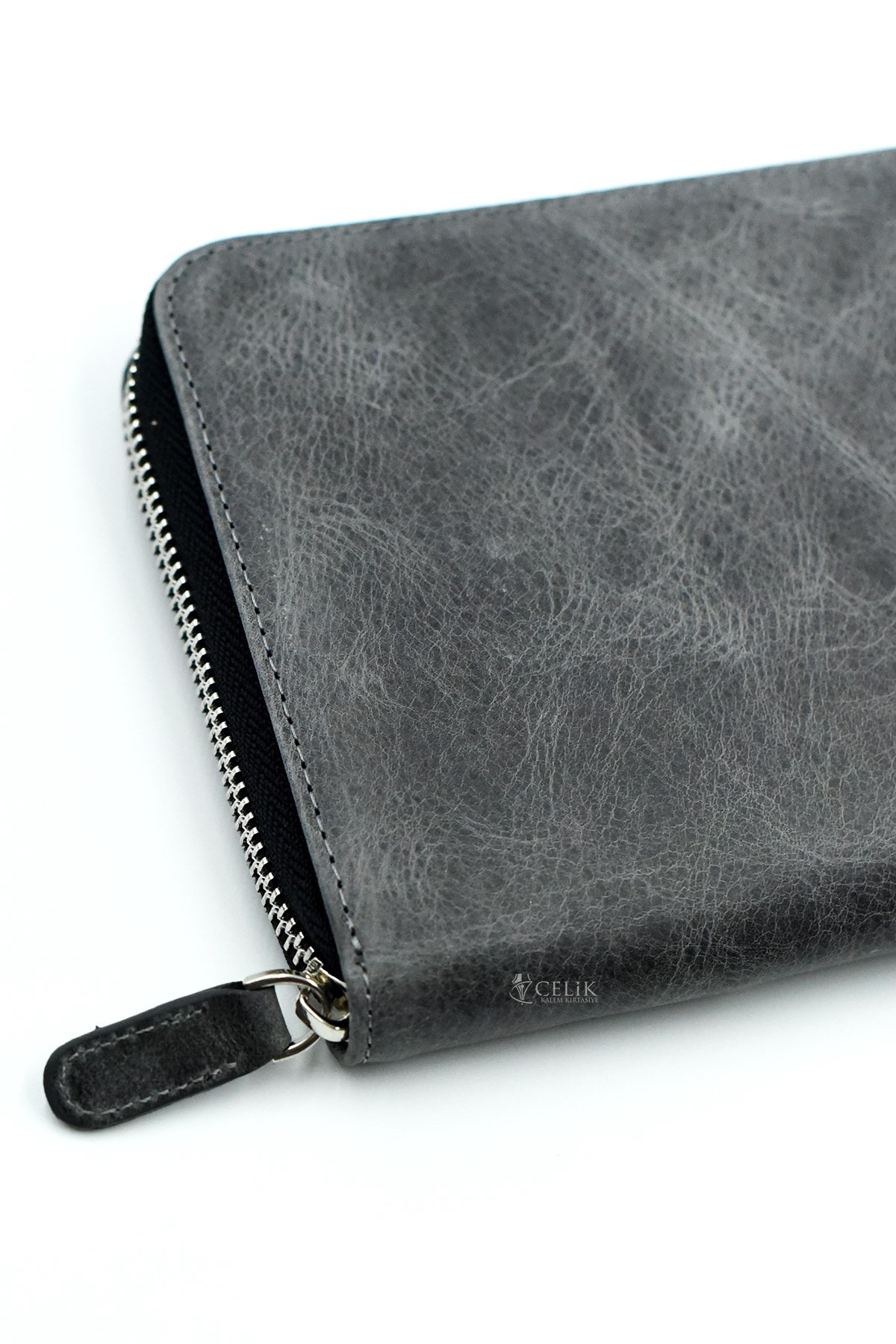 Carens Crazy Füme Hakiki Deri 6 Lı Kalem Çantası