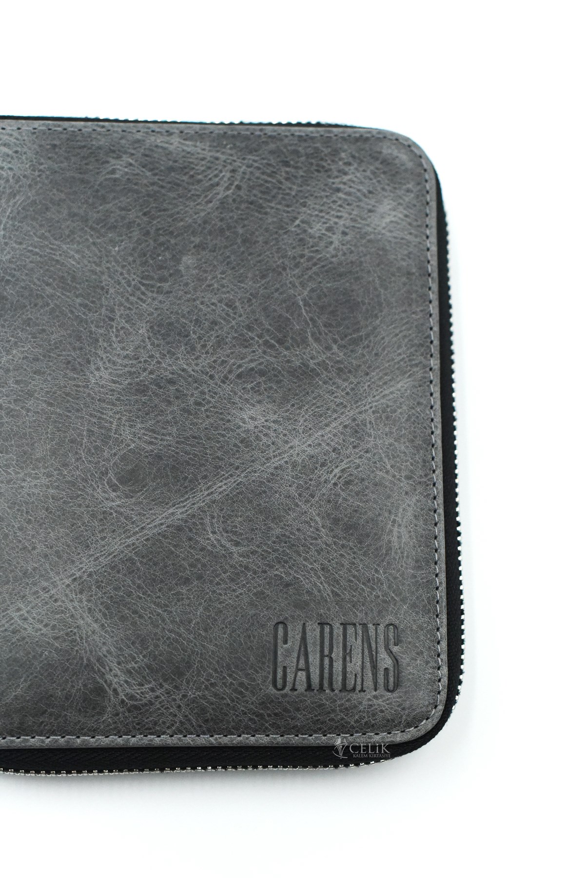 Carens Crazy Füme Hakiki Deri 6 Lı Kalem Çantası