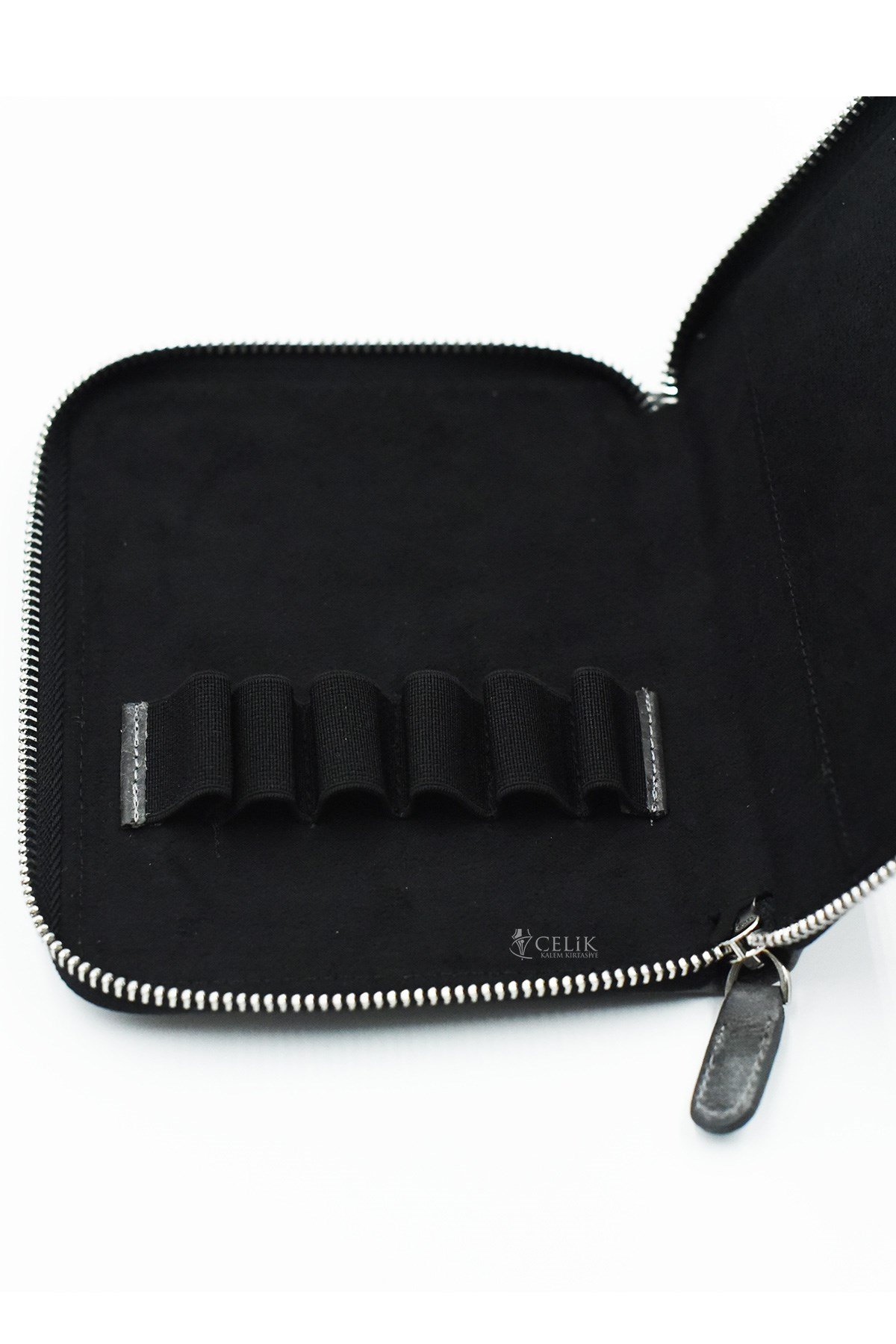 Carens Crazy Füme Hakiki Deri 6 Lı Kalem Çantası