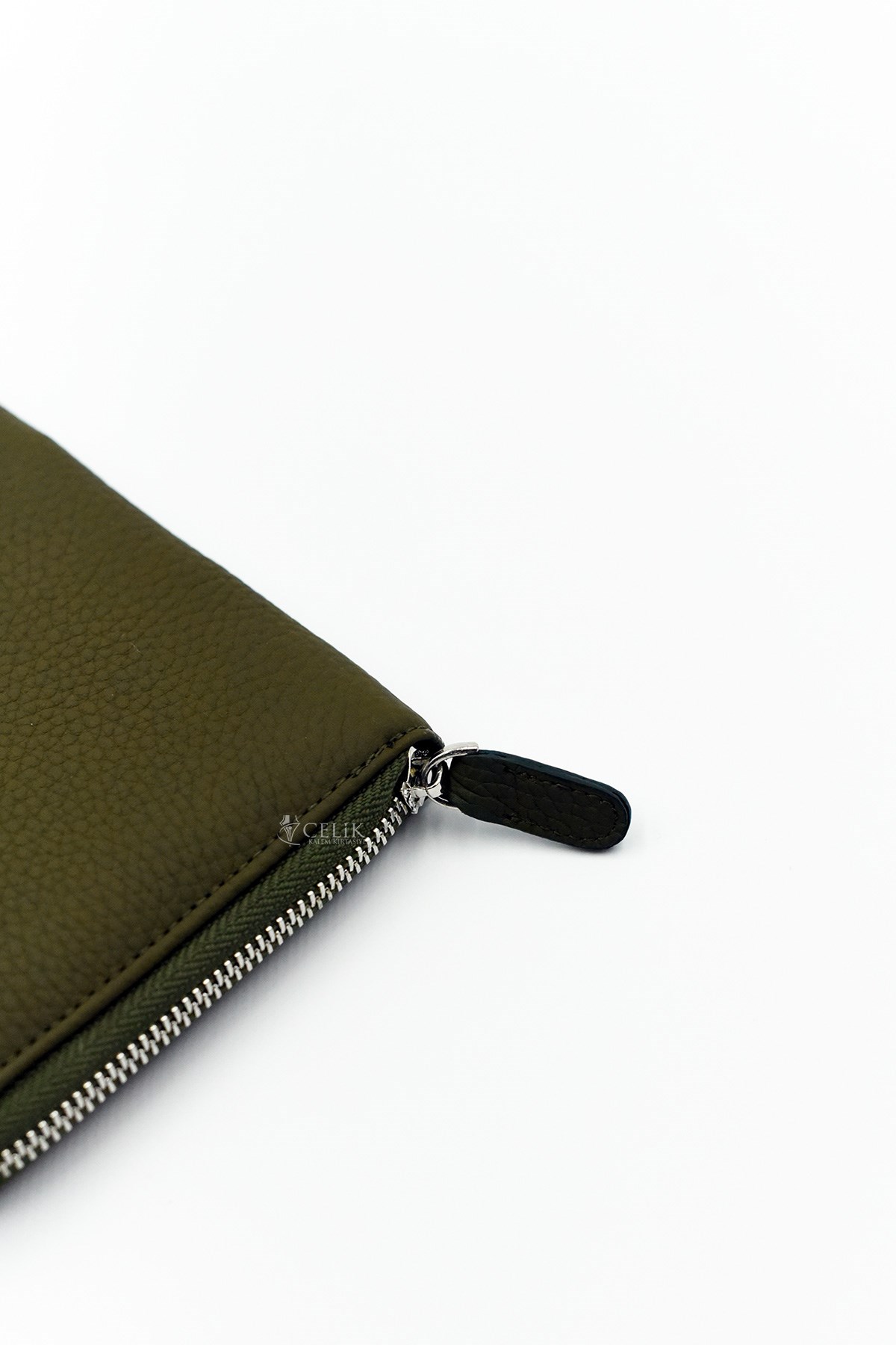 Carens Haki Hakiki Deri 6 Lı Kalem Çantası