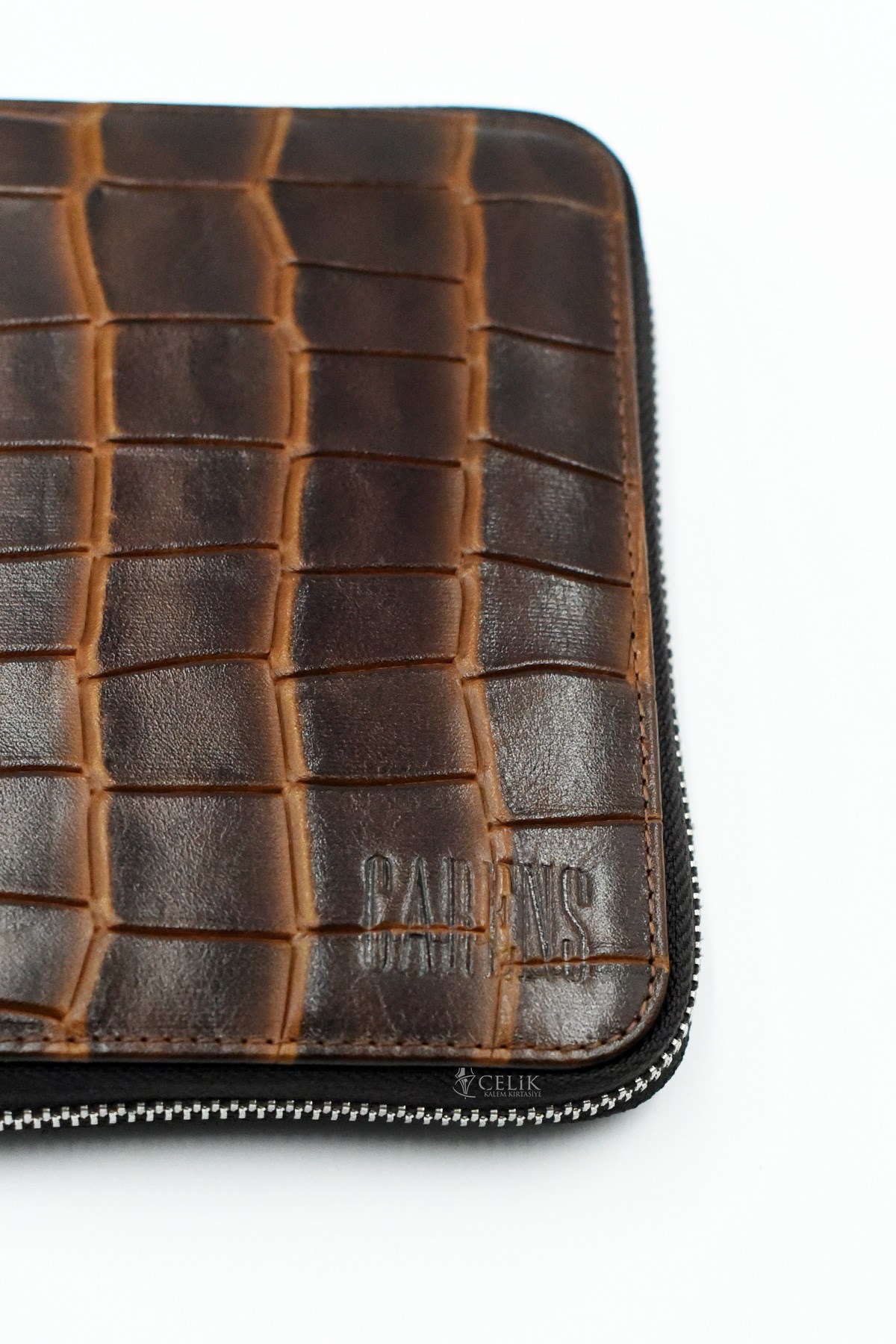 Carens Kroko Kahve Hakiki Deri 6 Lı Kalem Çantası