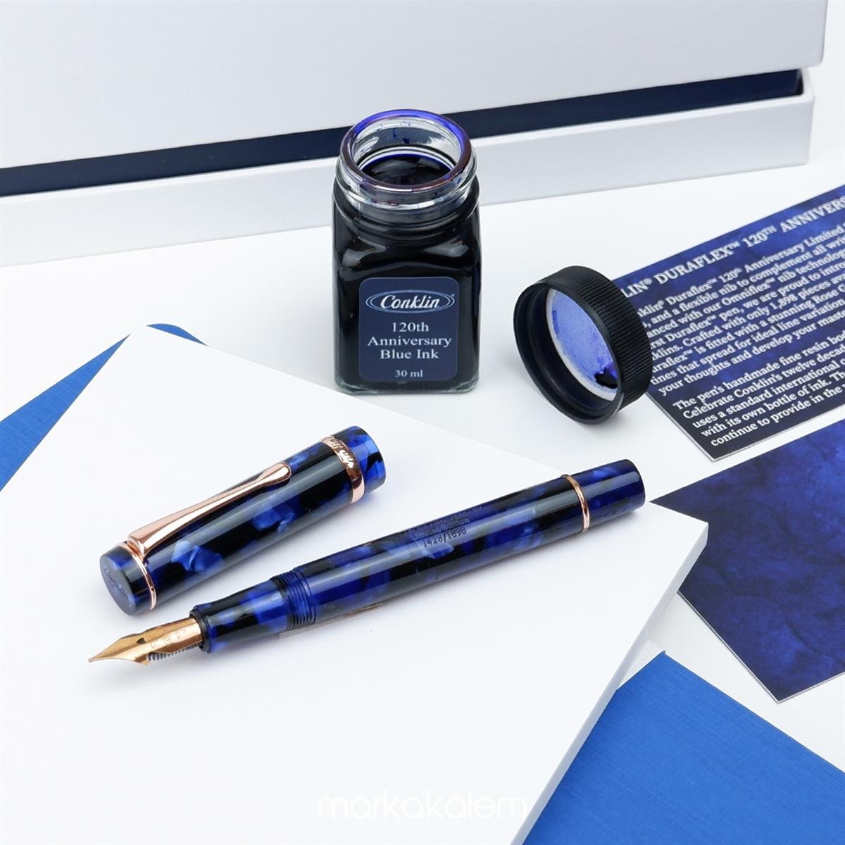 Conklin Duraflex 120 Anniversary Limited Edition Dark Blue/Rose Gold Dolma Kalem