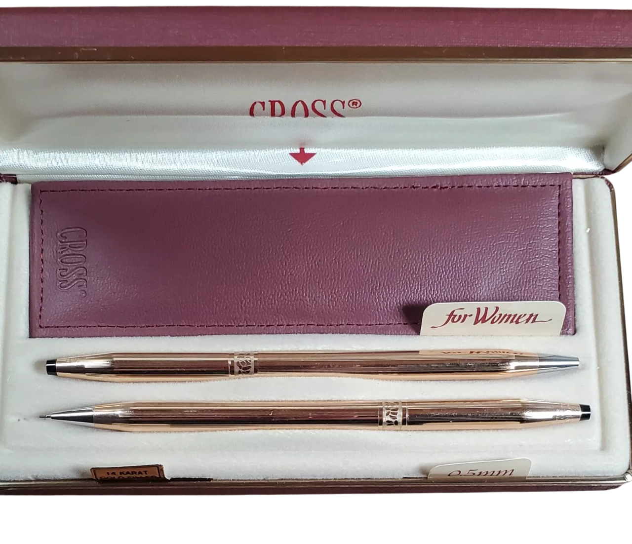 その他 Gold Medal Women's and Men's Designs Cross Ladies 1541 14K Gold Ballpoint Pen + Mechanical