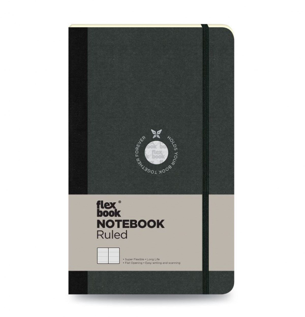 Flex Book 13 Esnek Notebook 13x21 Siyah Şerit Çizgili Tarihli 192 Sayfa 85gr