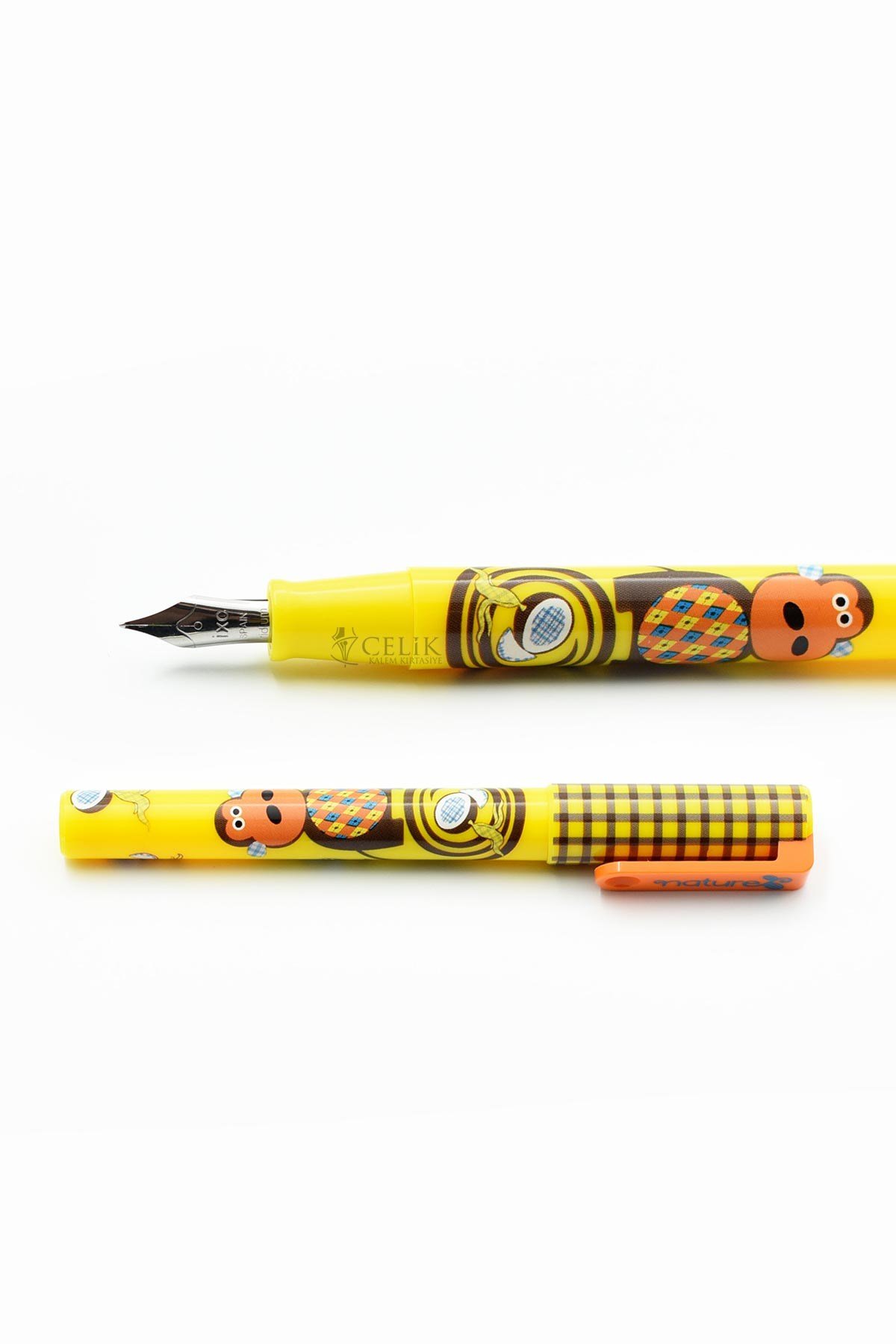 Inoxcrom Nature Jungle Serisi Maymun Figürlü Sarı Dolma Kalem