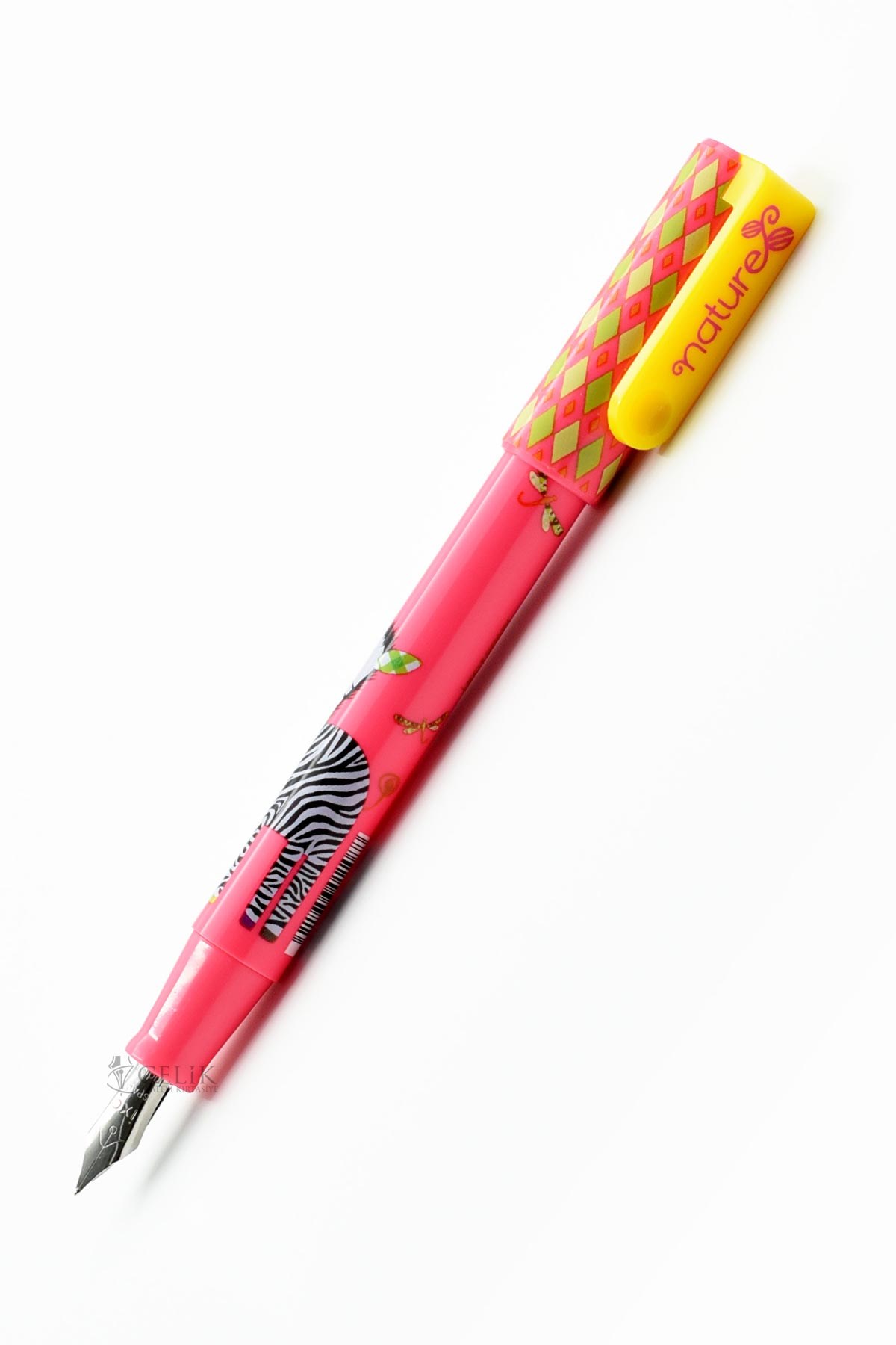 Inoxcrom Nature Jungle Serisi Zebra Figürlü Pembe Dolma Kalem