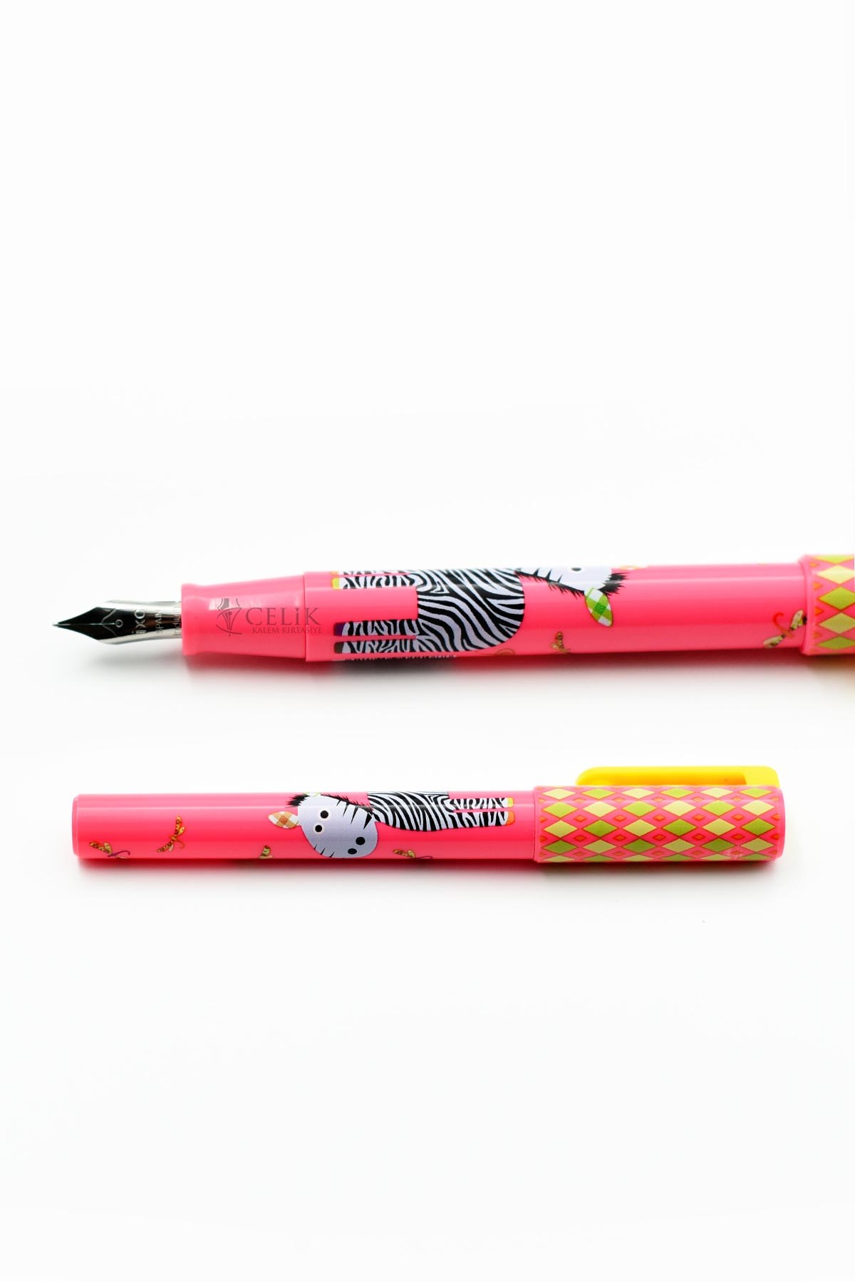 Inoxcrom Nature Jungle Serisi Zebra Figürlü Pembe Dolma Kalem