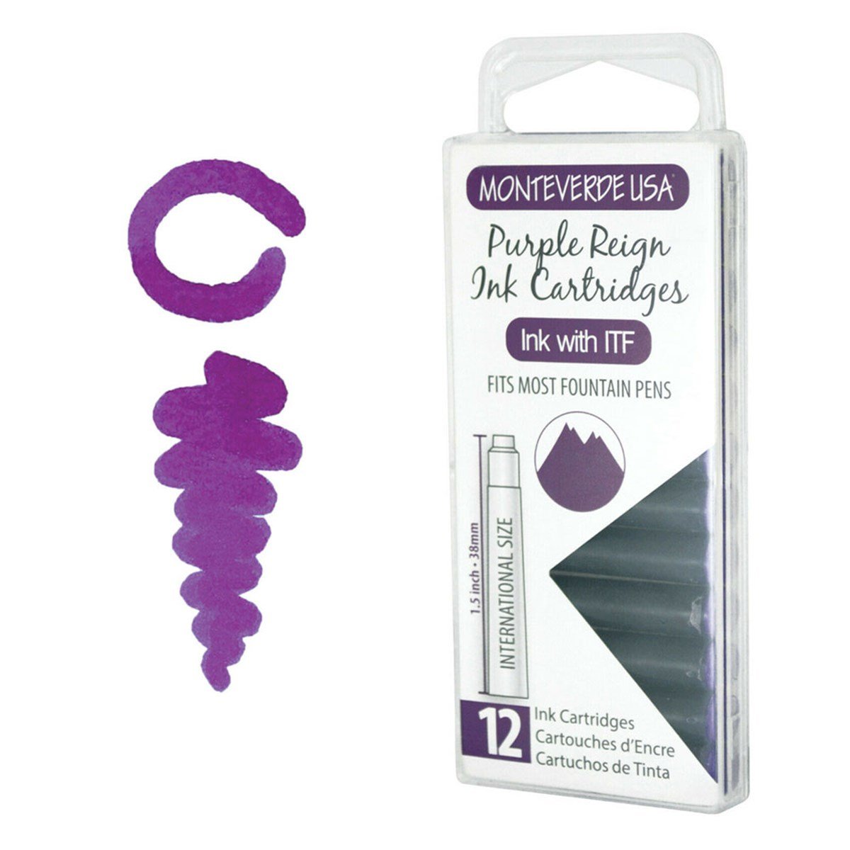 Monteverde 12'li Şeffaf Kutulu Dolma Kalem Kartuşu Purple Reign