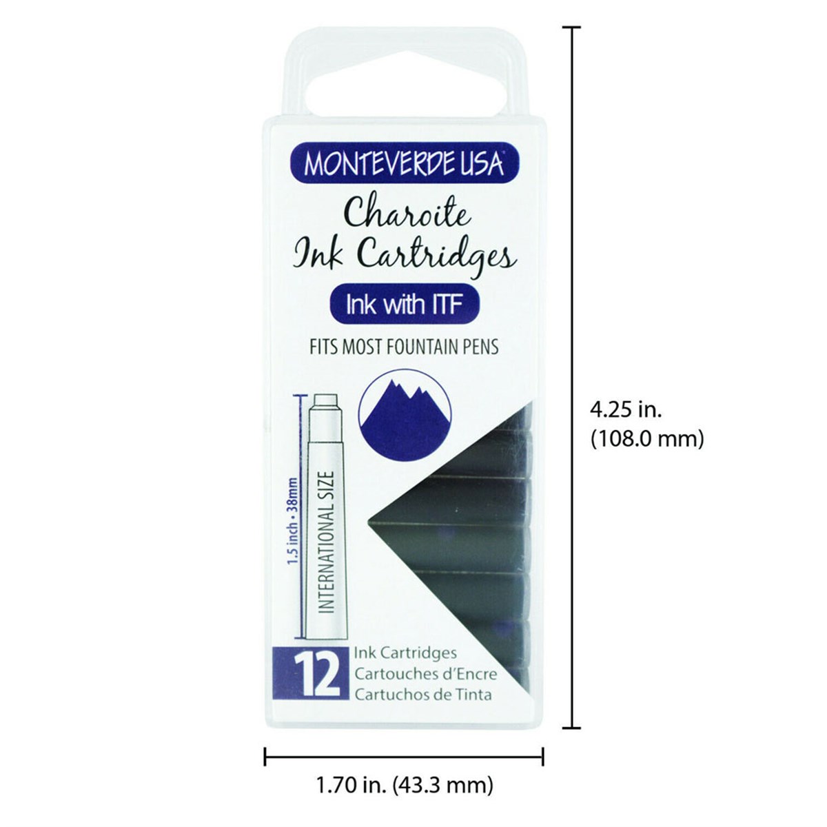 Monteverde 12'li Şeffaf Kutulu Dolma Kalem Kartuşu Charoite