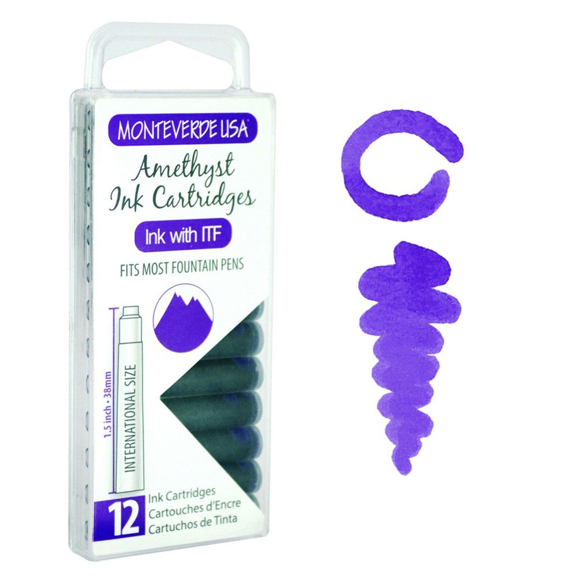 Monteverde 12'li Şeffaf Kutulu Dolma Kalem Kartuşu Amethyst 