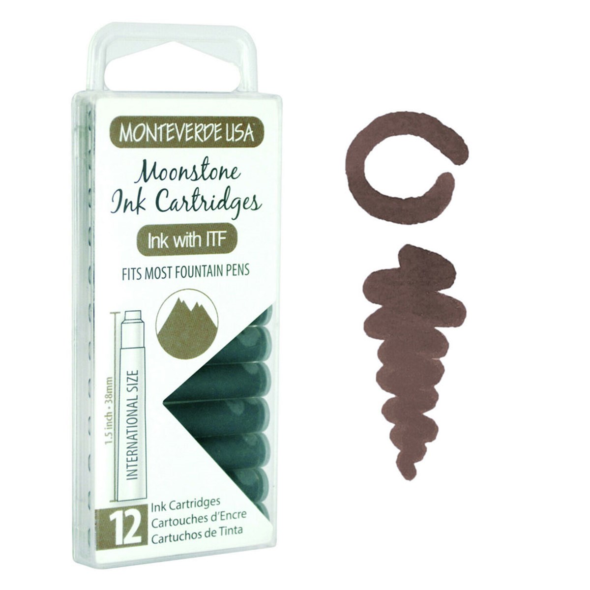 Monteverde 12'li Şeffaf Kutulu Dolma Kalem Kartuşu Moonstone