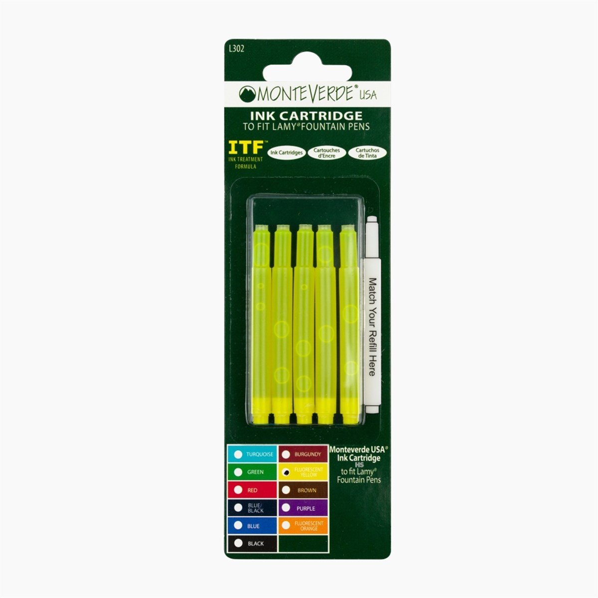 Monteverde Kartuş Serisi Lamy Kartuş Fosforlu Sarı 5'li