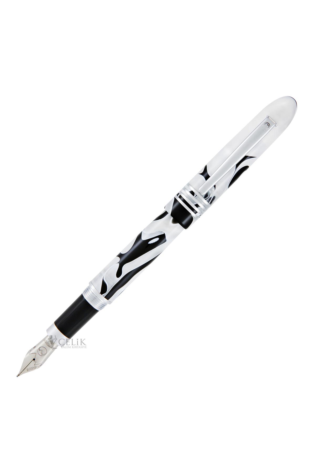 Monteverde Mountain Serisi MV41653 M Mount Everest Siyah Beyaz Dolma Kalem