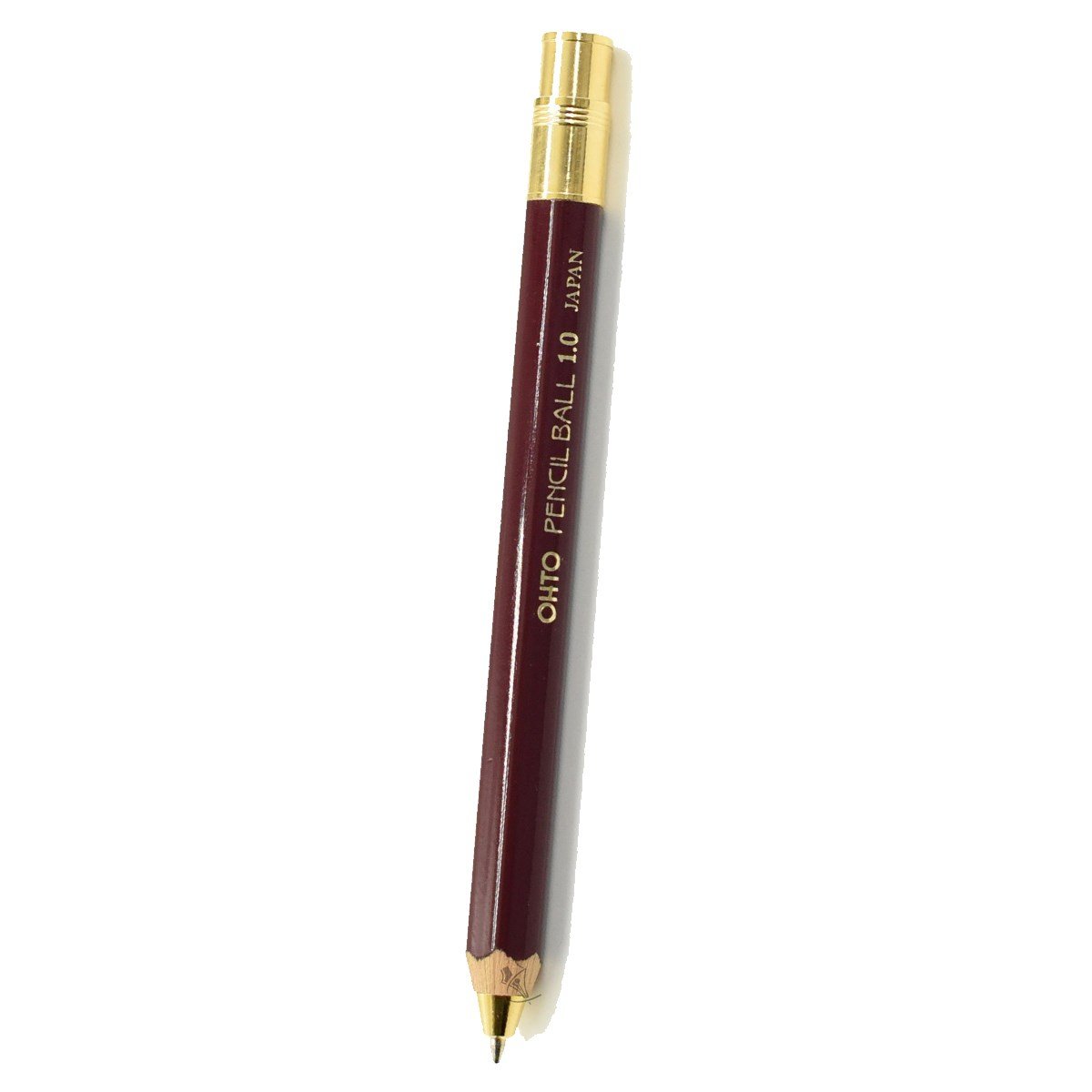 Ohto Pencil Ball 1.0 Wooden Serisi BP-680E-GN Bordo Tükenmez Kalem