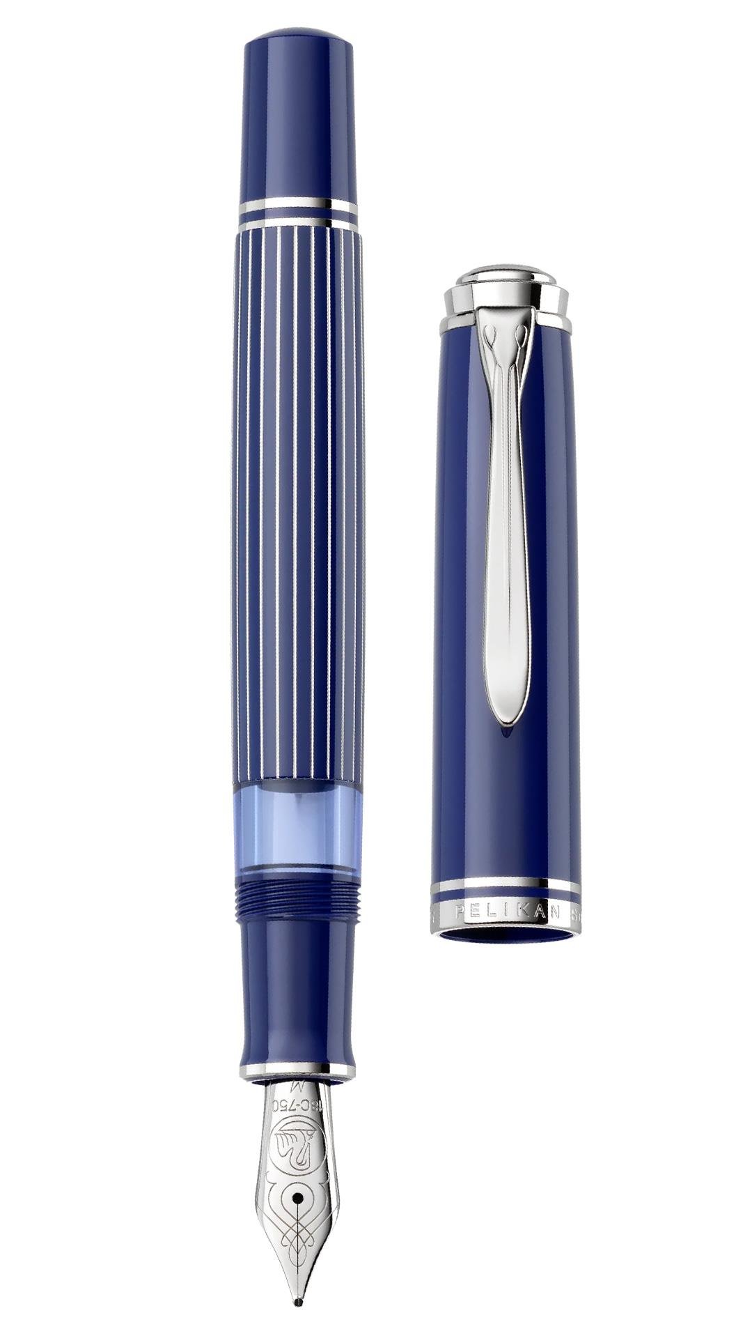 Pelikan M815 Fountain Pen - Metal Striped Blue (Special Edition)