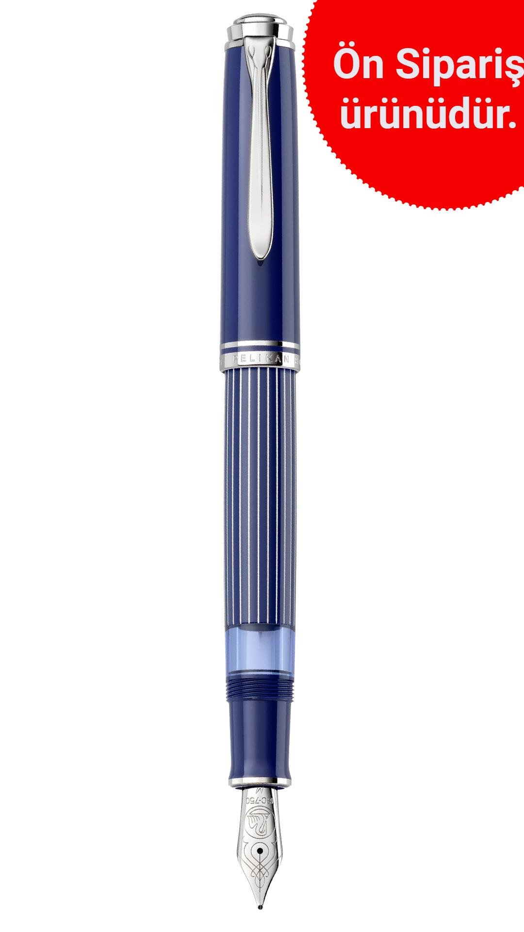 Pelikan M815 Fountain Pen - Metal Striped Blue (Special Edition)