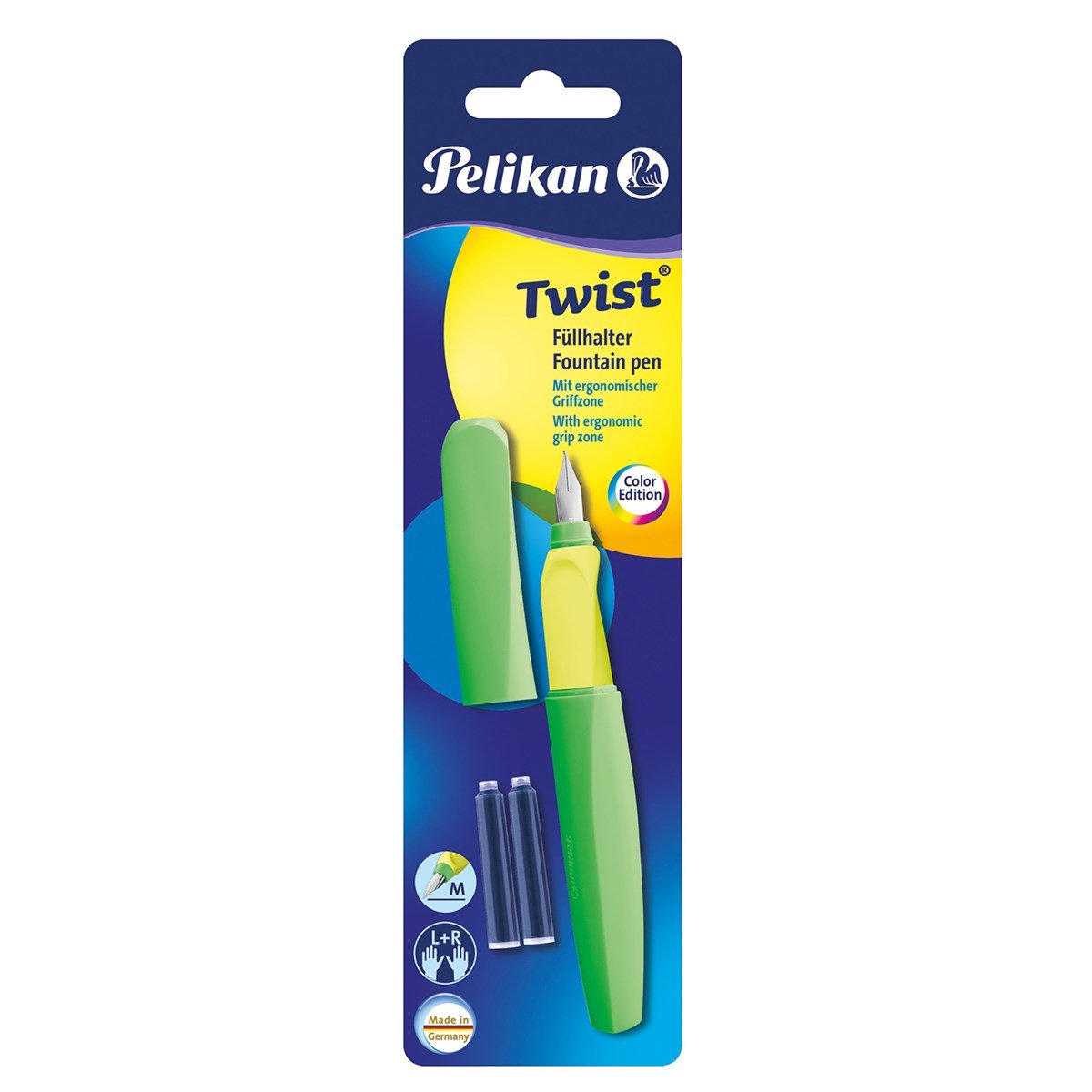 Pelikan P457 Twist Neon Green Dolma Kalem Blisterli