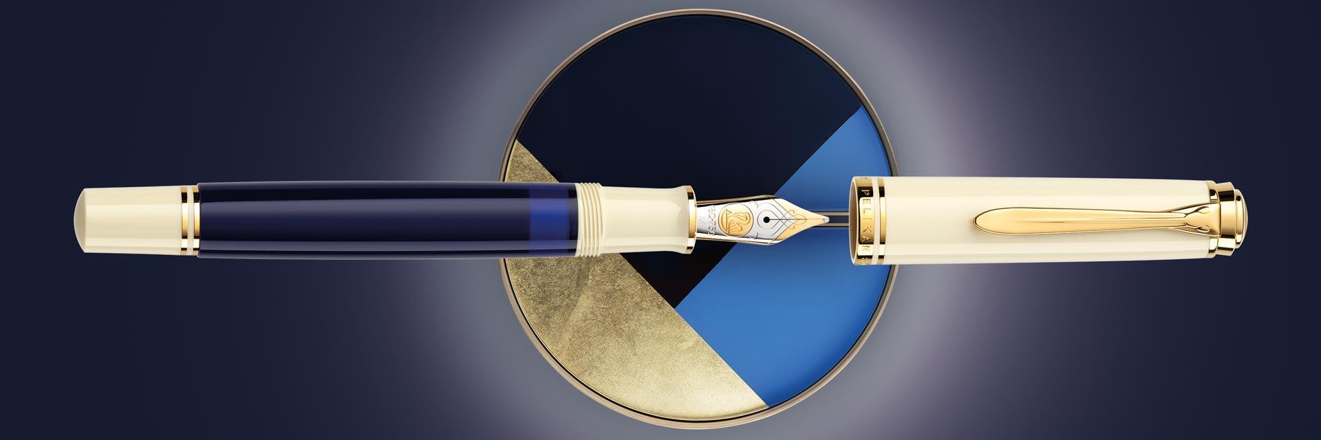 Pelikan Souverän M800 Krem Mavi Dolma Kalem