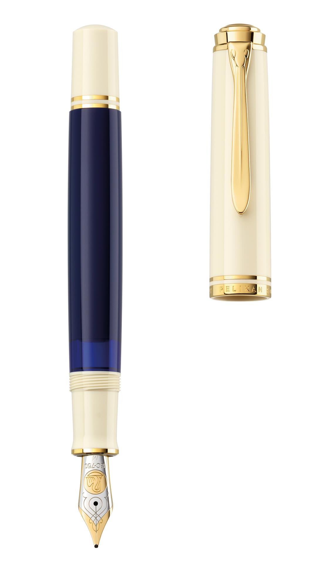 Pelikan Souverän M800 Krem Mavi Dolma Kalem