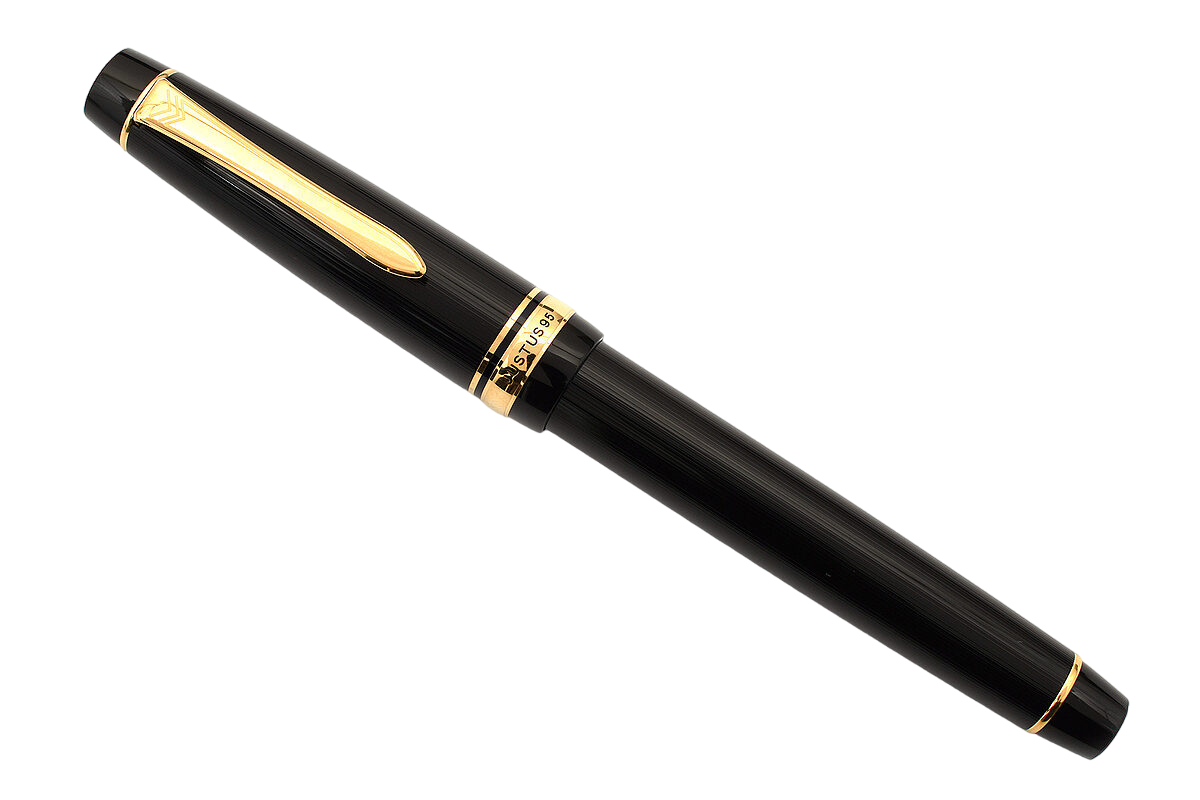 Pilot FJ-3MR-SB-FM Justus 95 Stripe Black Fountain Pen - FM NIB