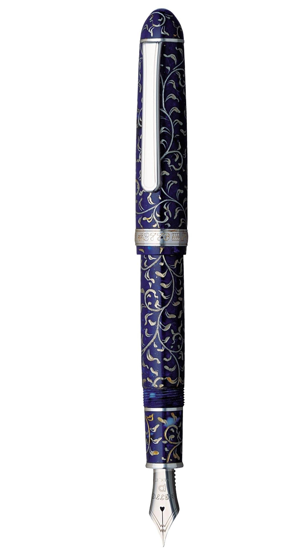 Platinum #3776 Celluloid Karakusa Blue Fountain Pen