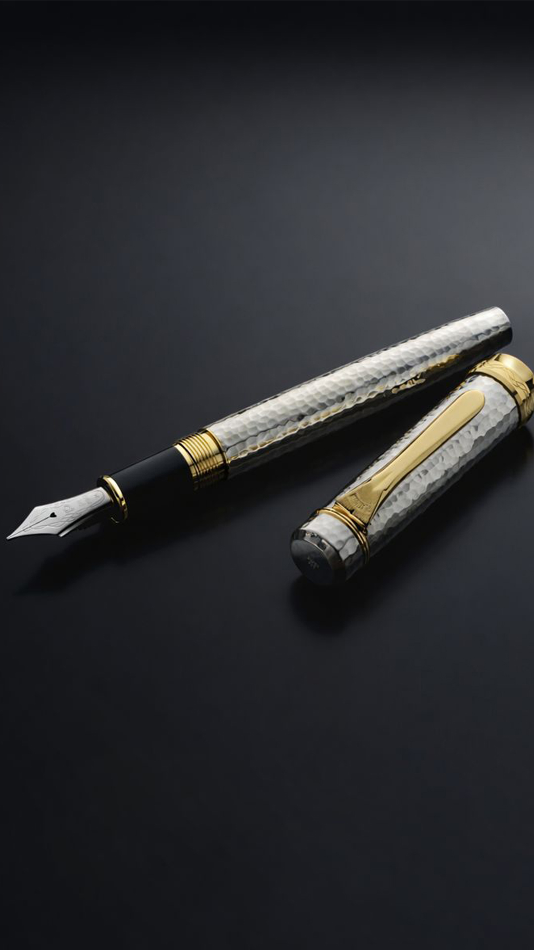 Platinum Hammered Sterling Silver PP-100000M-9 Migaki Fountain Pen
