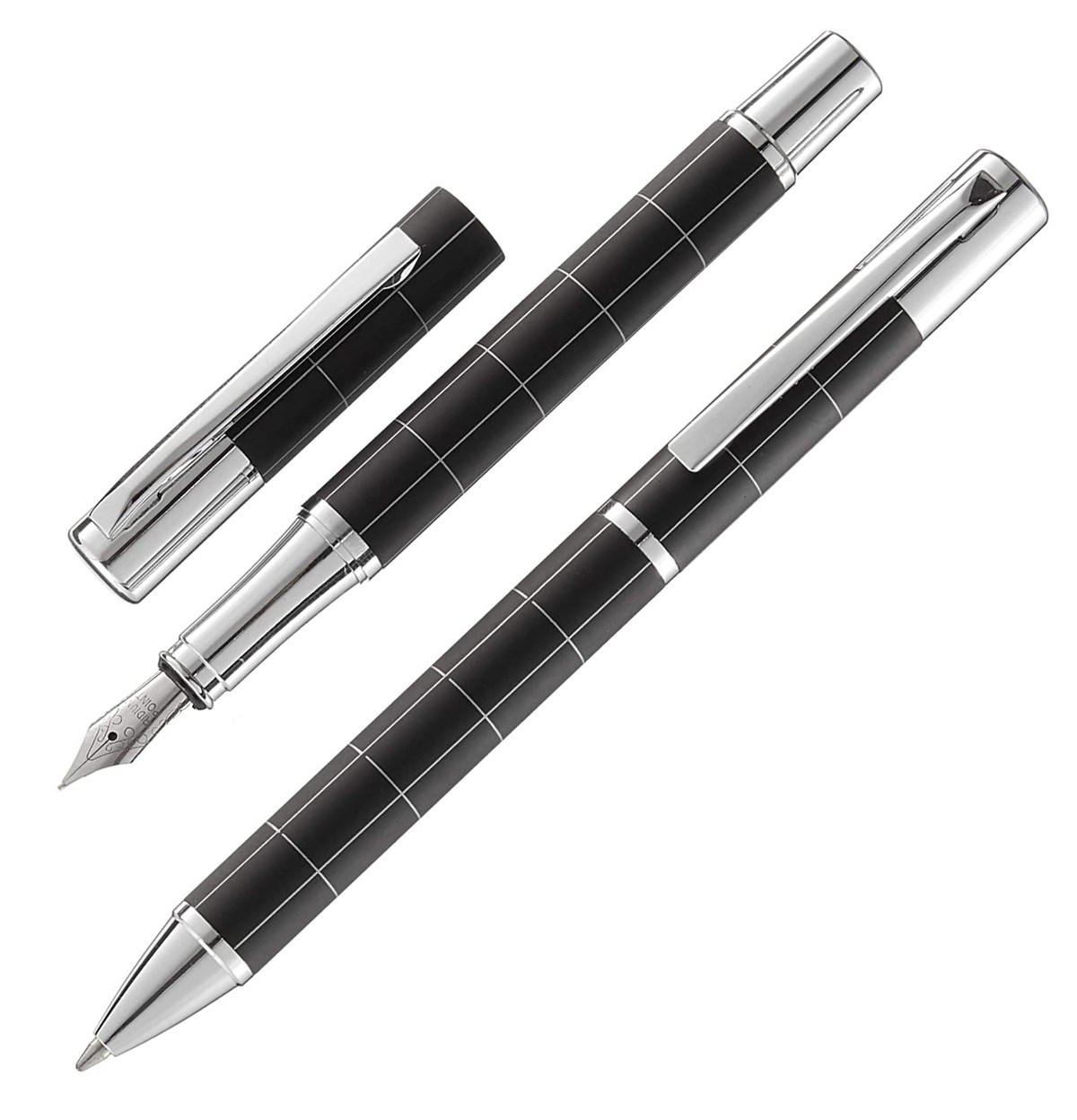 Steelpen Active Serisi 1001DT Slayt Siyah Dolma Kalem+Tükenmez Kalem