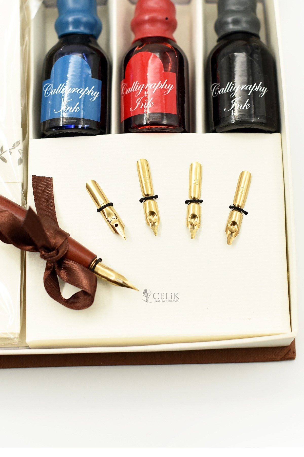 Steelpen Calligraphy Serisi CS1228 Ahşap Kaligrafi Kalem Seti