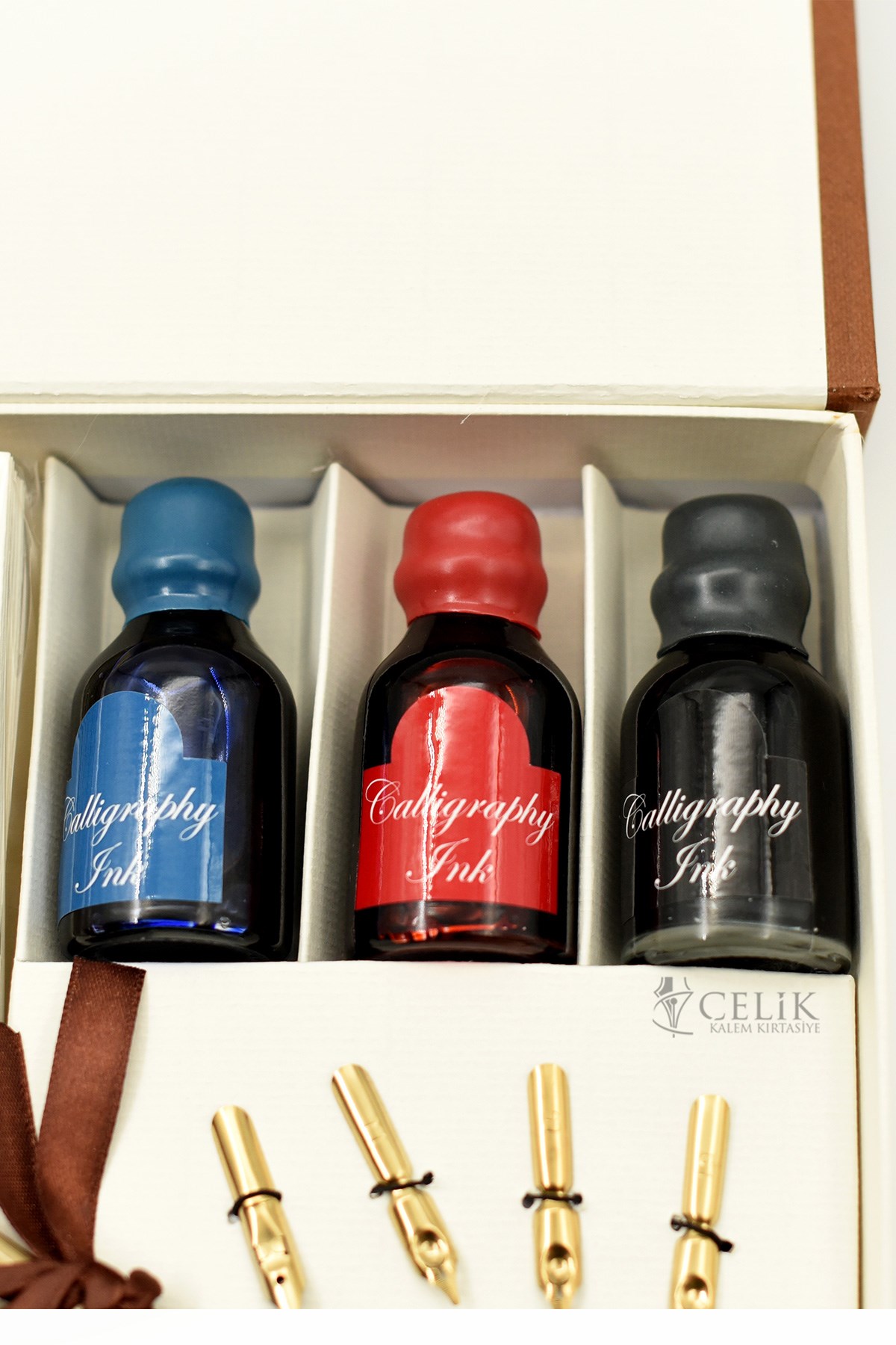 Steelpen Calligraphy Serisi CS1528 Kuş Tüyü Ahşap Kaligrafi Kalem Seti