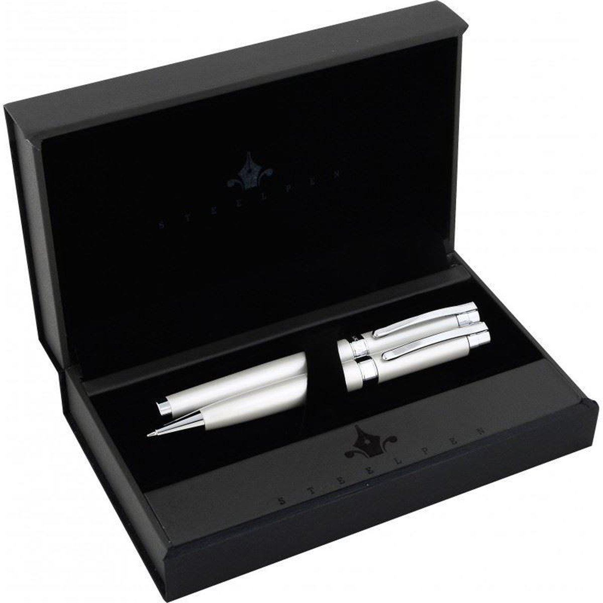 Steelpen Capital Serisi 287 Beyaz Dolma Kalem+Tükenmez Kalem