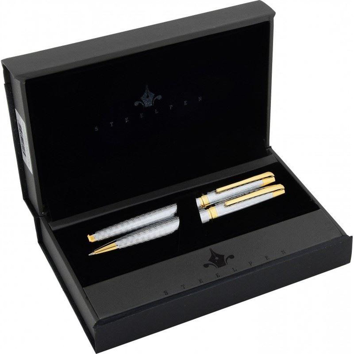 Steelpen Carens Serisi 269 Parlak Krom Gold Dolma Kalem+Tükenmez Kalem