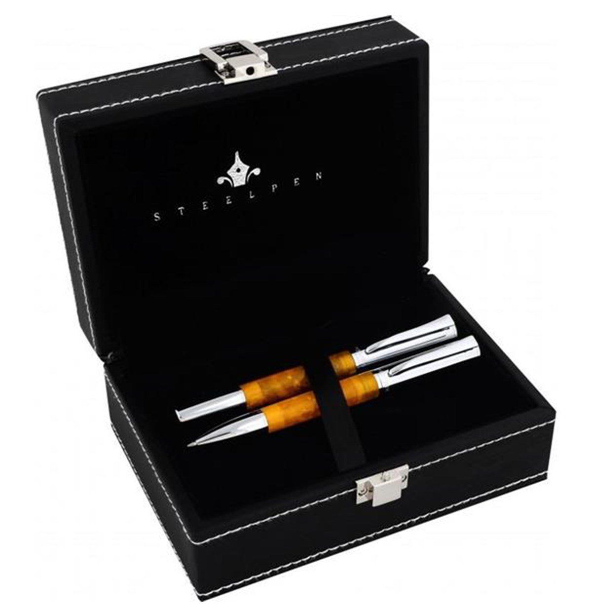 Steelpen Elite Serisi 5061 Sarı Dolma Kalem+Tükenmez Kalem