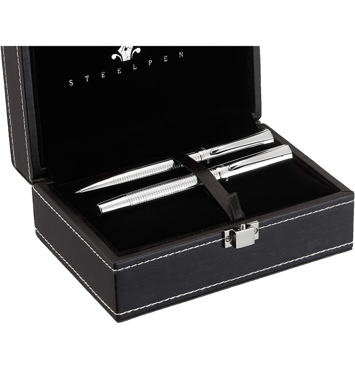 Steelpen Elite Serisi 5064 Elite Krom Dolma Kalem+Tükenmez Kalem