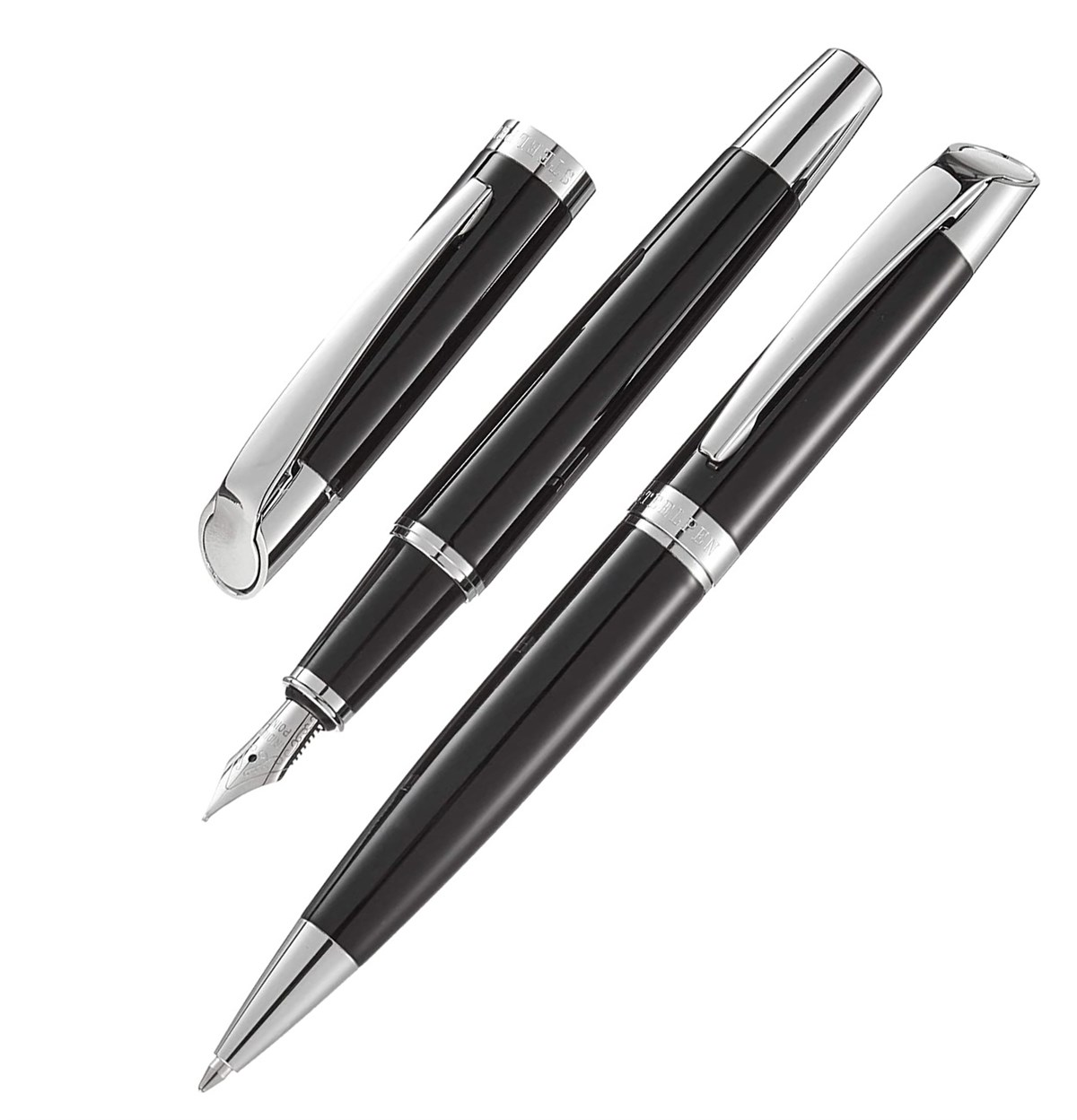 Steelpen Giza Serisi 2501 Dolma Kalem+Tükenmez Kalem Lüks Ahşap Kutulu