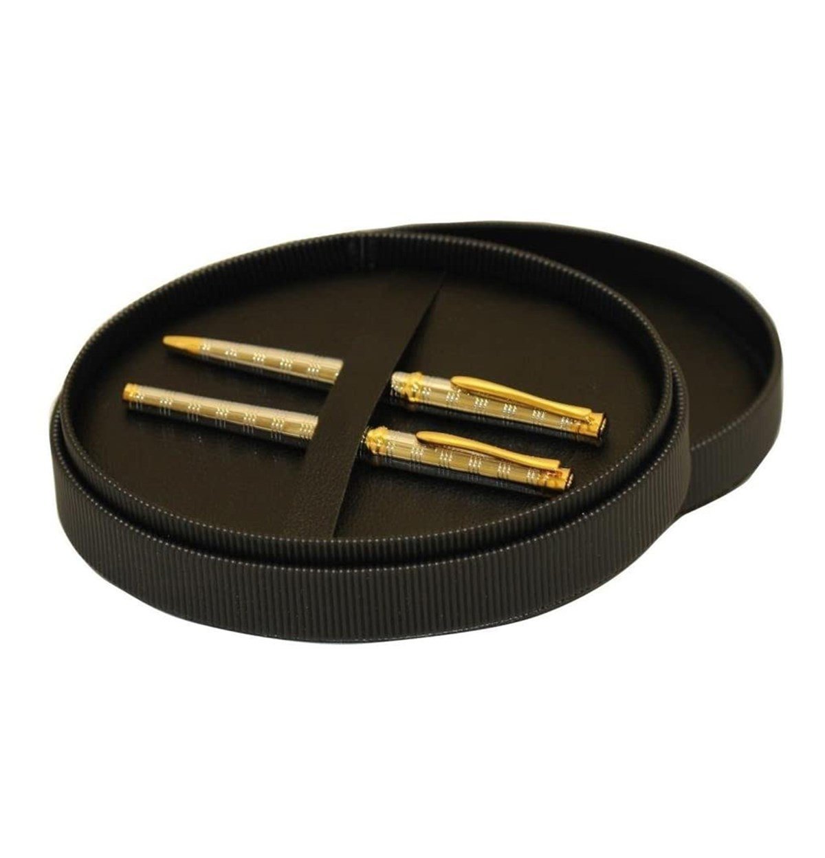 Steelpen Lemans Serisi 817 Desenli Gold Dolma Kalem +Tükenmez Kalem