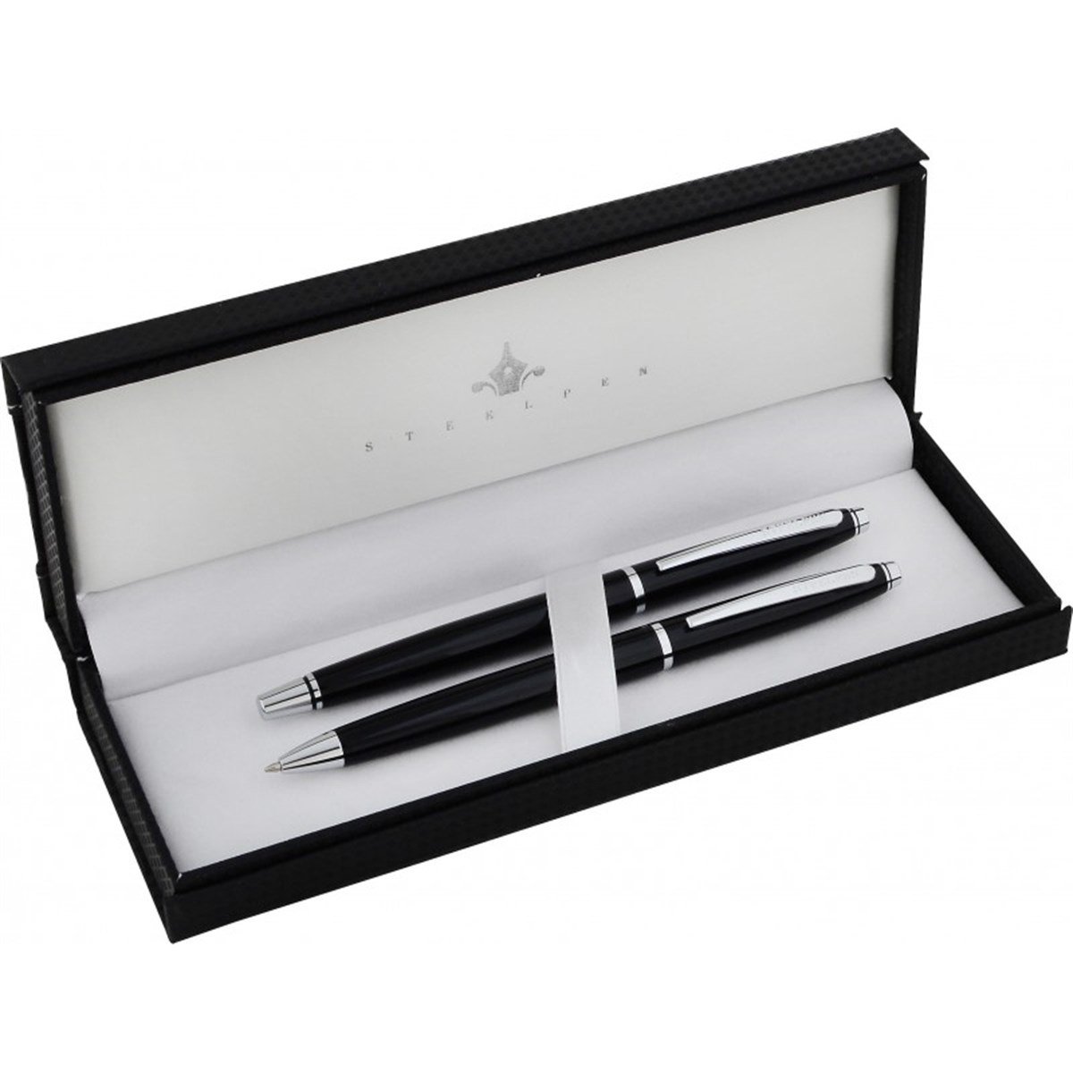 Steelpen Oscar Serisi 2402 Roller Kalem+Tükenmez Kalem (Siyah-Lacivert-Bordo Krom RENK SEÇENEKLİ)