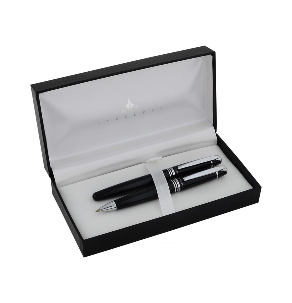 Steelpen Planet Serisi 0021DT Siyah Dolma Kalem+Tükenmez Kalem