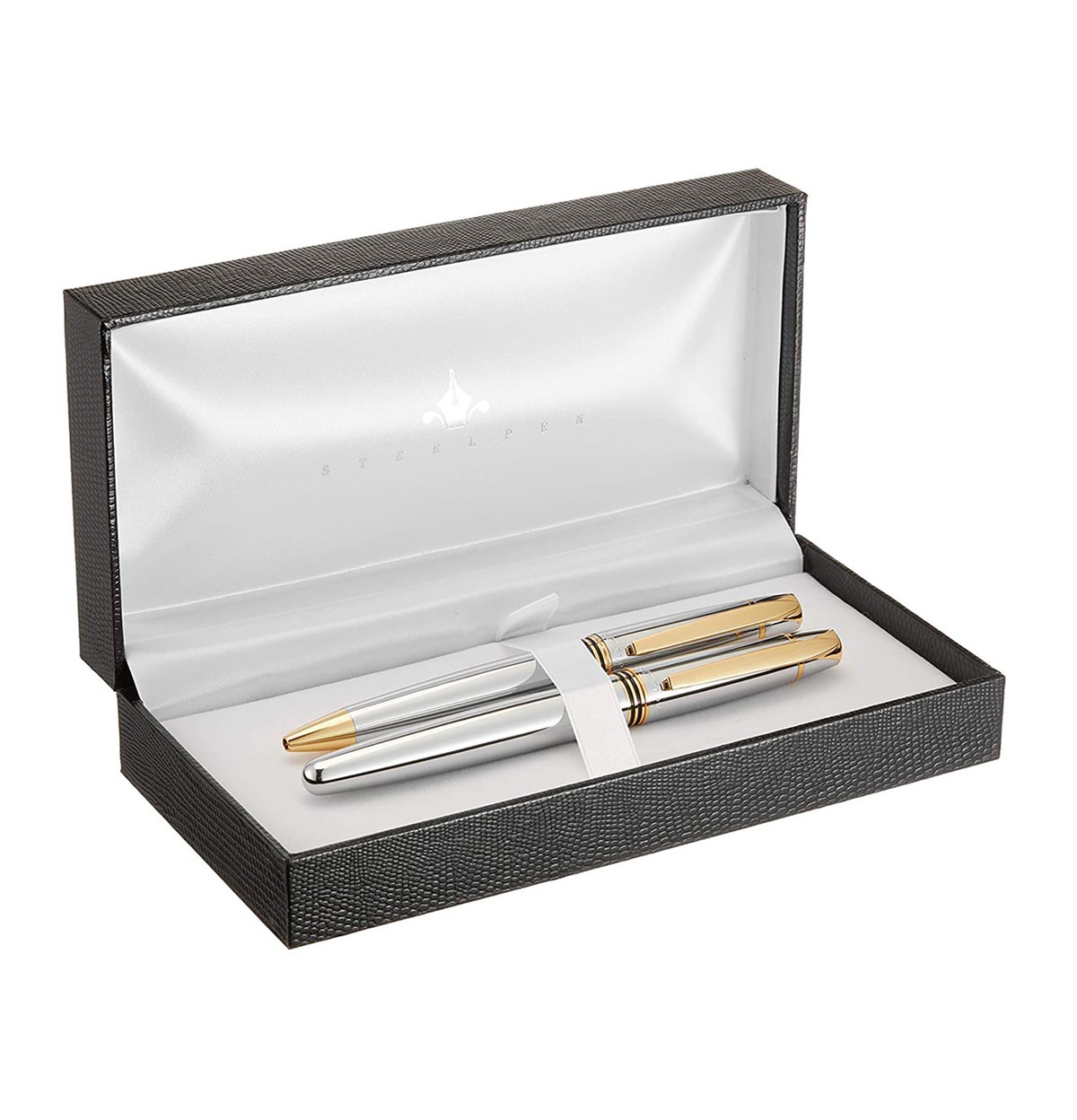 Steelpen Planet Serisi 0028DT Krom Gold Dolma Kalem+Tükenmez Kalem